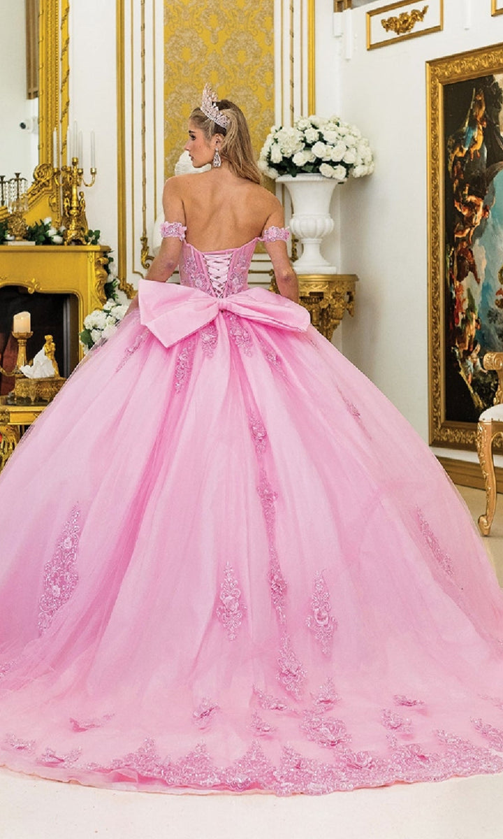 Dancing Queen 5000 Majestic Quinceañera Ball Gown with Embroidered Bodice  and Layered Tulle Skirt