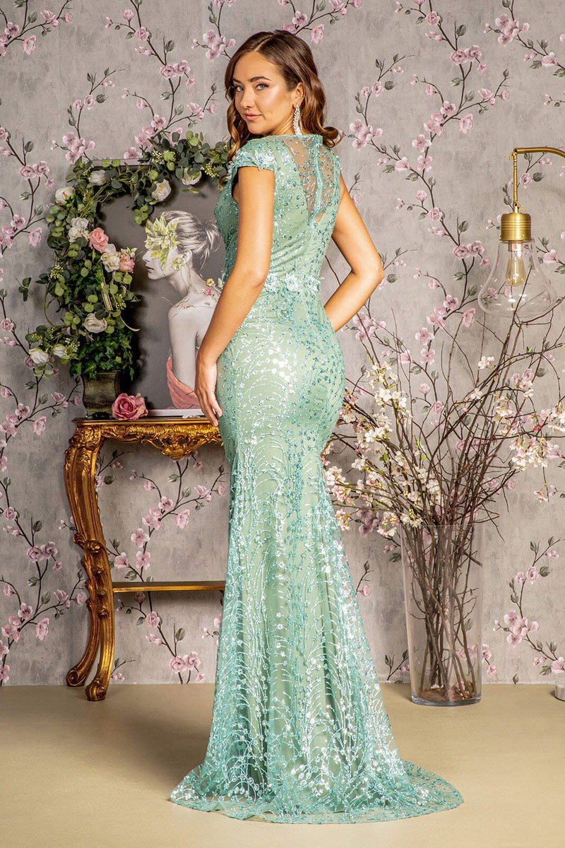 open lace back dress GL3118 GLS by Gloria