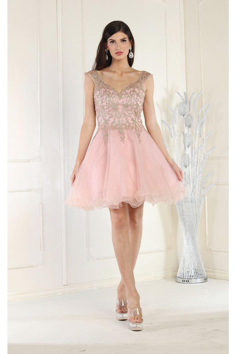 May Queen MQ1984 Embellished Sleeveless A-Line Graduation Dama Dress w sheerdreamz May Queen MQ1984 Embellished Sleeveless A-Line Graduation Dama Dress w sheerdreamz