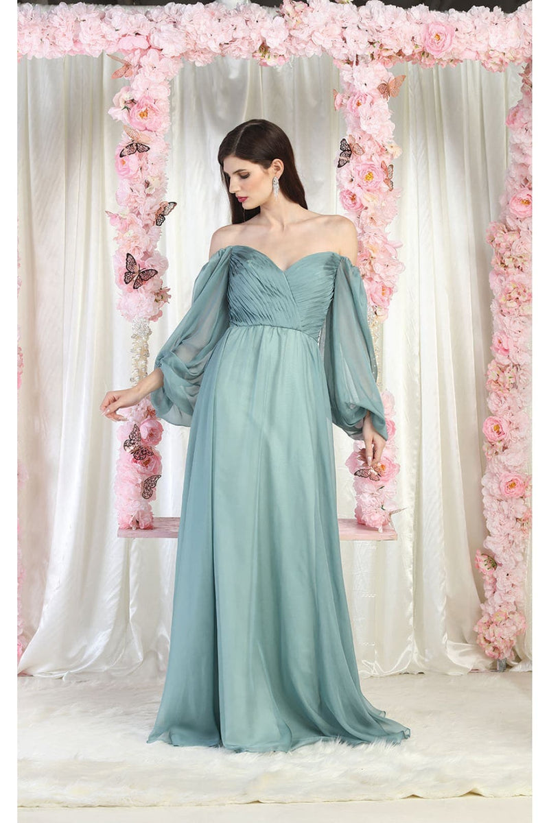 May Queen MQ1990 Pleated Bodice Chiffon A-Line Mother of the Bride Gow sheerdreamz May Queen MQ1990 Pleated Bodice Chiffon A-Line Mother of the Bride Gow sheerdreamz