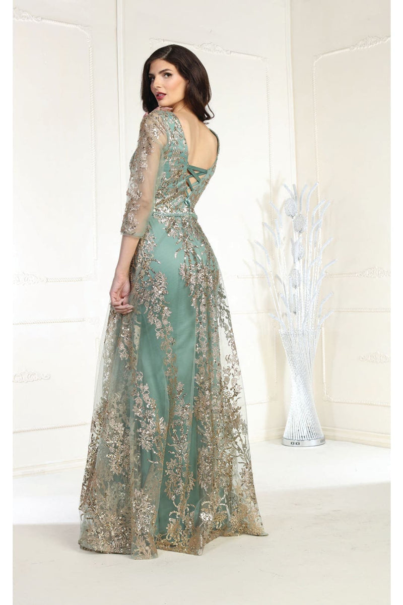 May Queen MQ2000 Glitter 3/4 Sleeve Formal Evening Dress sheerdreamz May Queen MQ2000 Glitter 3/4 Sleeve Formal Evening Dress sheerdreamz