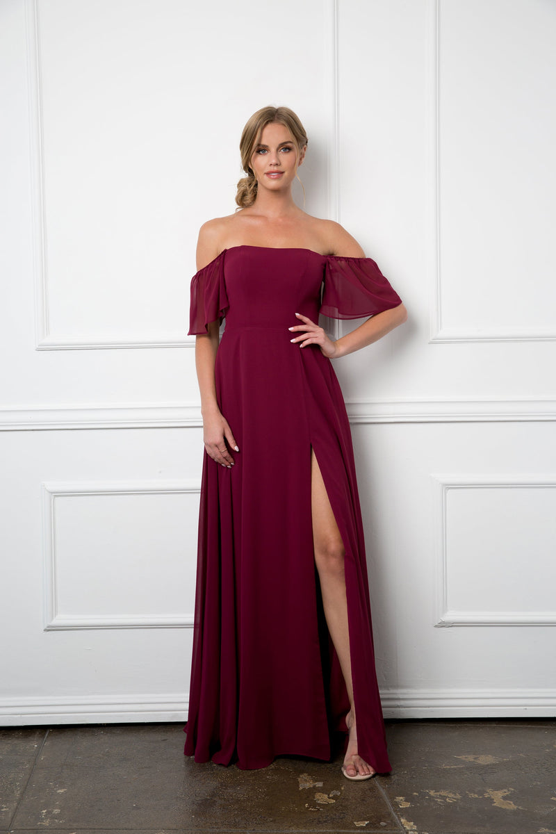 Long Formal Chiffon Evening Gown for Bridesmaids– sheerdreamz