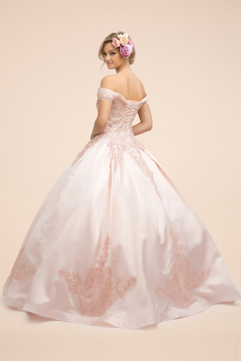 Mayqueen LK144 Long Blush Pink Corset Ballgown