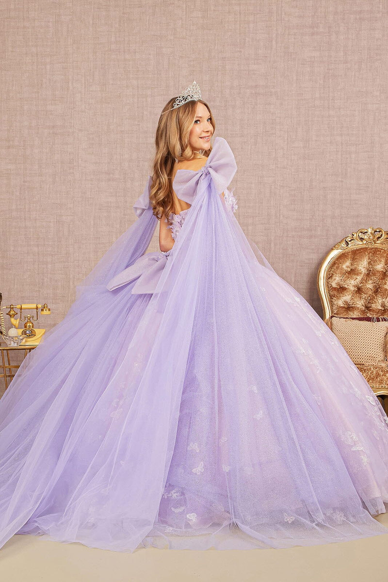 Elizabeth K GL3175's Ball Gown with Butterfly Ribbon Sleeves sheerdreamz Elizabeth K GL3175's Ball Gown with Butterfly Ribbon Sleeves sheerdreamz