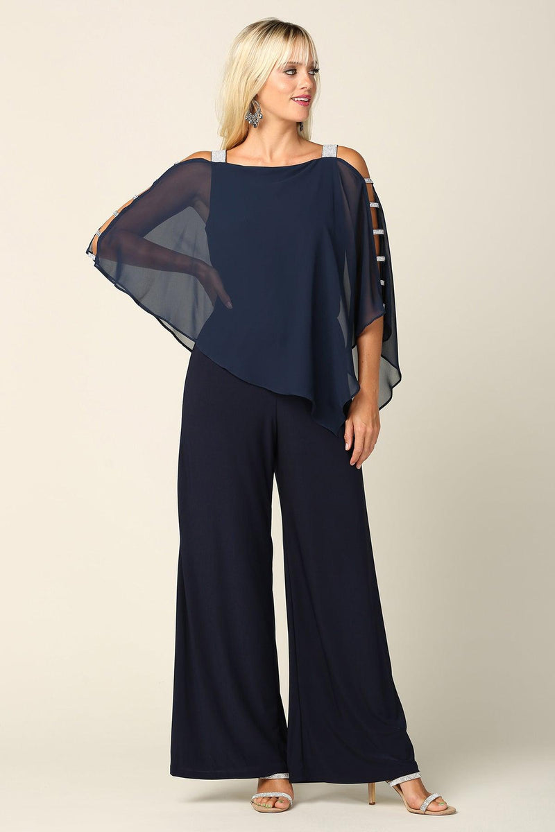 Formal Jumpsuit Plus Size Overlay Jumpsuit Dress Flattering Plus
