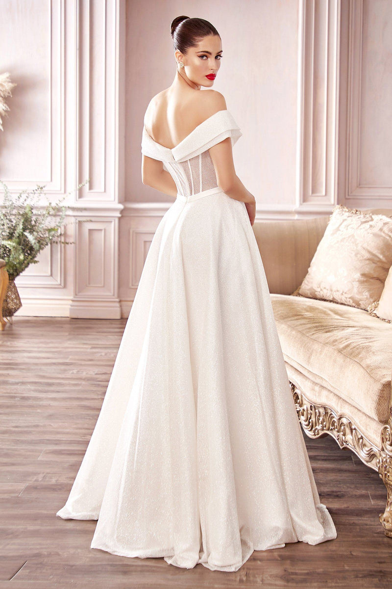 Glitter Bridal Ball Gown by Cinderella Divine CD214W– sheerdreamz