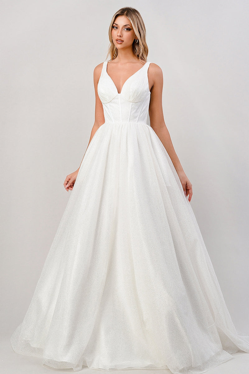 BALL GOWN WEDDING DRESS BY CINDERELLA DIVINE CB077W– sheerdreamz