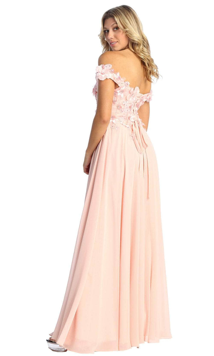 open lace back dress Floral Appliqued Sweetheart Prom Gown