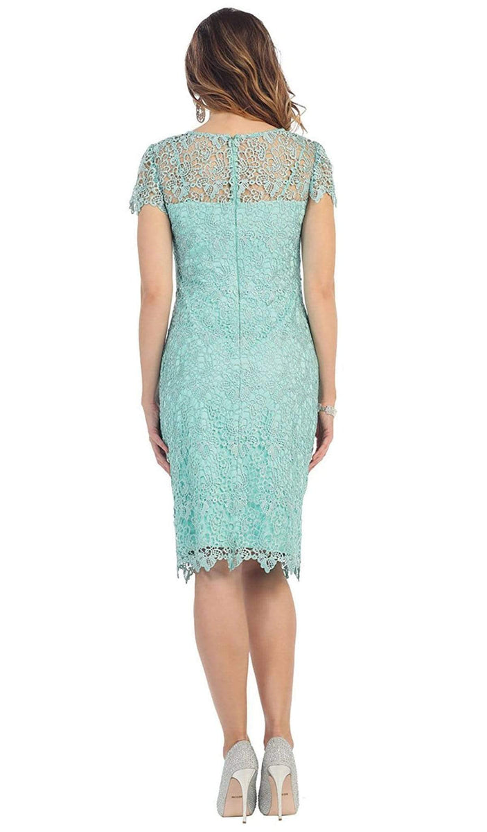 Short Sleeve Illusion Lace Sheath Formal Dress - May Queen sheerdreamz Short Sleeve Illusion Lace Sheath Formal Dress - May Queen sheerdreamz