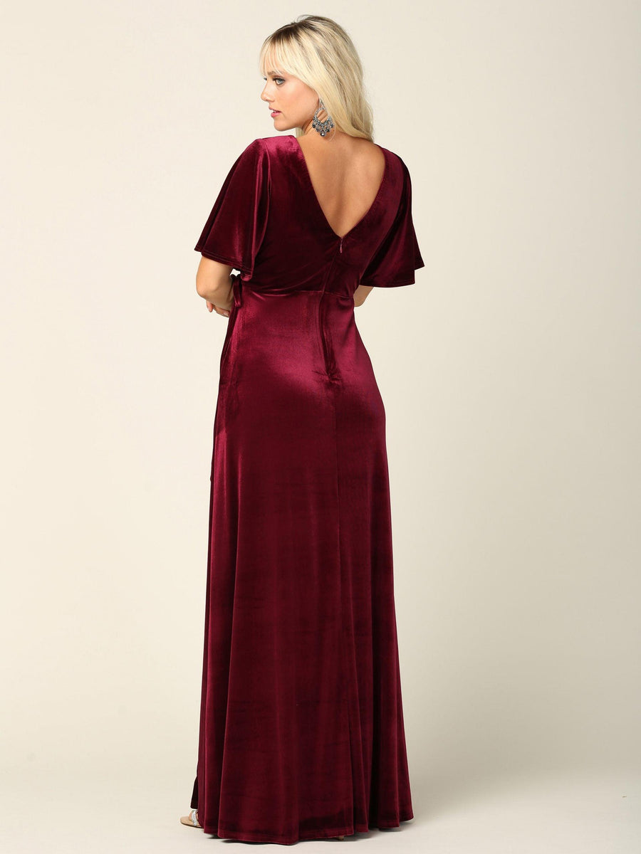 mother of the bride velvet dresses Dress Style #25521 Dusty Blue Sexy Sheath Velvet Dress in