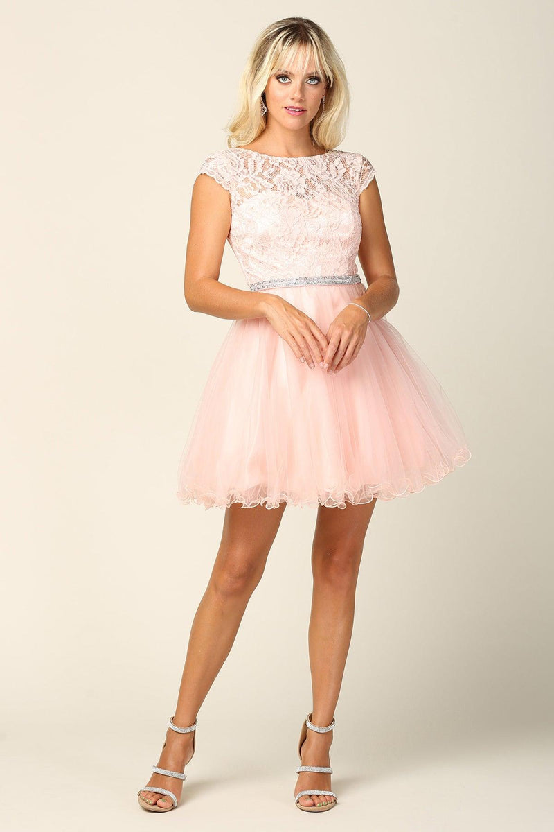 Short Cap Sleeve Homecoming Cocktail Dress sheerdreamz Short Cap Sleeve Homecoming Cocktail Dress sheerdreamz
