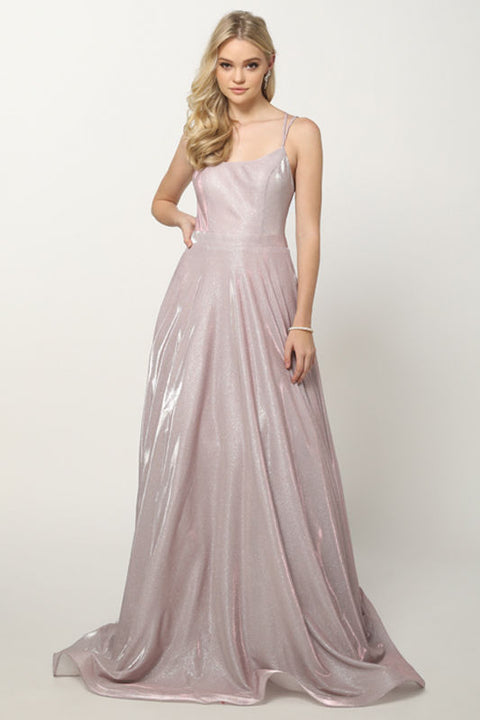 Juliet 203 Long A-Line Prom Dress – Silver