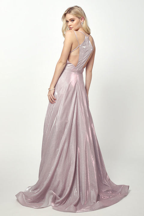 Juliet 203 Long A-Line Prom Dress – Silver
