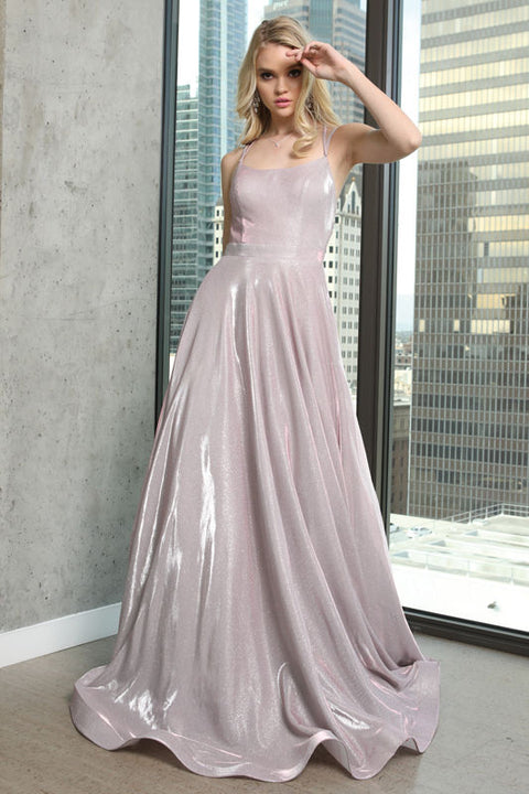 Juliet 203 Long A-Line Prom Dress – Silver