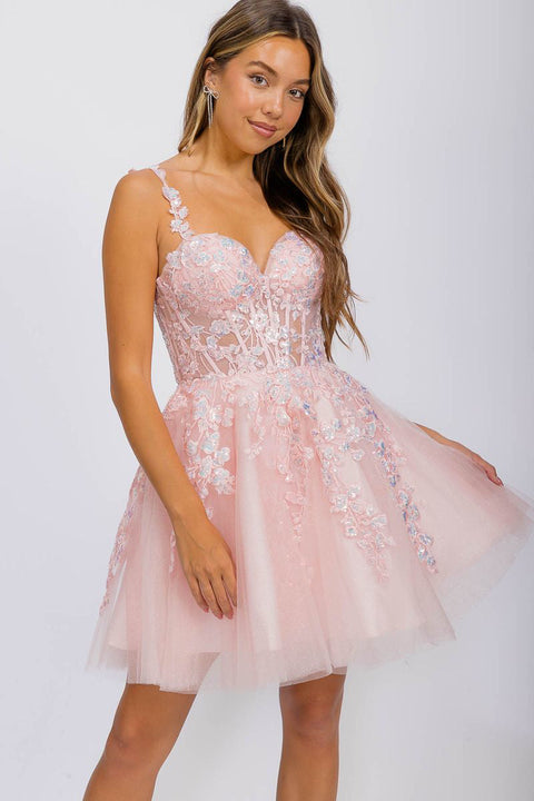 Eureka EK152 applique short sleeveless a-line dress — 0003326