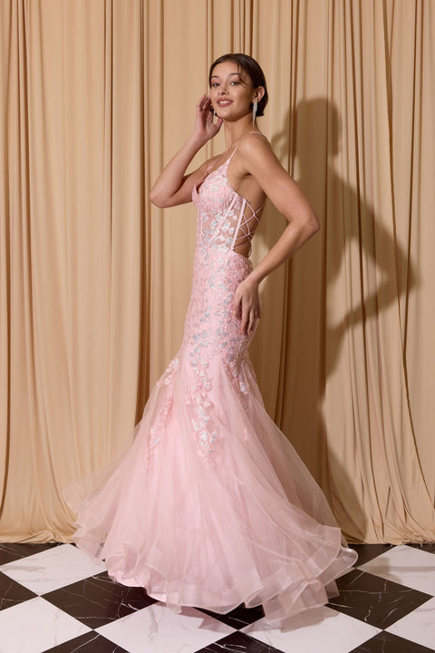Eureka 9696 sequin applique mermaid dress — 0003623