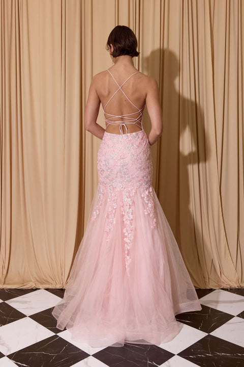 Eureka 9696 sequin applique mermaid dress — 0003624