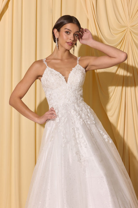 Eureka EK210 Appliqué A-Line Bridal Gown – view 3