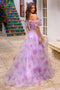 Amelia Couture AG0103 Off-Shoulder Gown with Floral Print