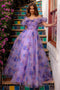 Amelia Couture AG0103 Off-Shoulder Gown with Floral Print