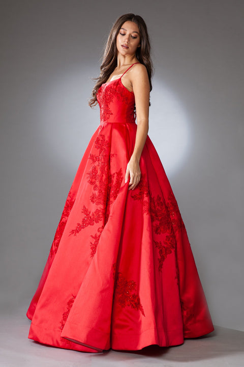 Amelia Couture SU074 Sleeveless Ball Gown with Embroidery
