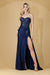 Amelia Couture TM1019 Strapless Corset Appliqué Gown with Slit