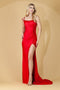 Amelia Couture AC0013 Fitted One-Shoulder Gown with Sli