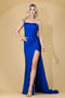 Amelia Couture AC0013 Fitted One-Shoulder Gown with Sli