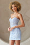 Amelia Couture 7053S Strapless Appliqué Dress