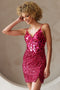 Amelia Couture 5057S Short Sequin Dress with Mirror Beading