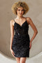 Amelia Couture 5057S Short Sequin Dress with Mirror Beading