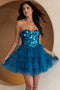 Amelia Couture 5058S Beaded Sleeveless Short Tiered Dress