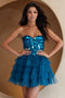 Amelia Couture 5058S Beaded Sleeveless Short Tiered Dress