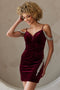 Amelia Couture 6200S Short Cold-Shoulder Velvet Dress