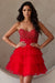 Amelia Couture BZ9999S Beaded Short Strapless Tiered Dress