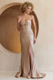 Amelia Couture AG0110 Fitted Strapless Gown with Glitter and Slit