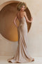 Amelia Couture AG0110 Fitted Strapless Gown with Glitter and Slit