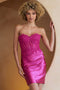 Amelia Couture BZ9028S Short Strapless Satin Dress