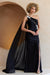 Amelia Couture 7056 One-Shoulder Gown with Cape and Slit