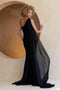 Amelia Couture 7056 One-Shoulder Gown with Cape and Slit