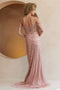 Amelia Couture TM1029 Off-Shoulder Beaded Gown with Slit