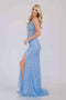 Amelia Couture AG0111 Fitted Sleeveless Sequin Gown with Slit