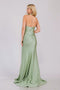 Amelia Couture 3040 Fitted Halter Satin Gown with Slit