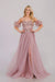 Amelia Couture 3041 Whimsical Appliqué Strapless A-Line Gown with Lace-Up Back