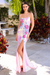 Amelia Couture 7060 Floral Embroidered Sequin Slit Gown