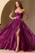 Amelia Couture 2058 Metallic Strapless A-line Gown