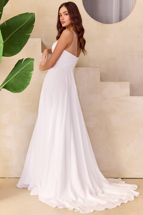 Amelia Couture 3023 Ethereal Chiffon A-Line Gown with Beaded Bodice
