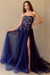 Amelia Couture 4031 Whimsical Appliqué Strapless A-Line Gown with Slit