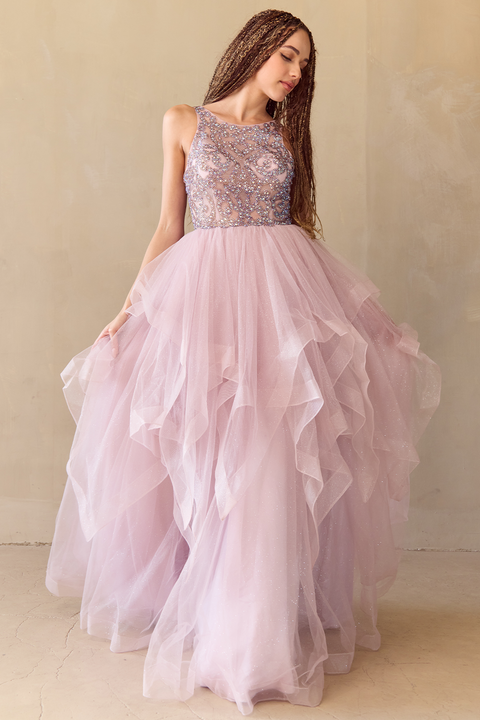 Amelia Couture 5066 Sleeveless A-Line Layered Gown