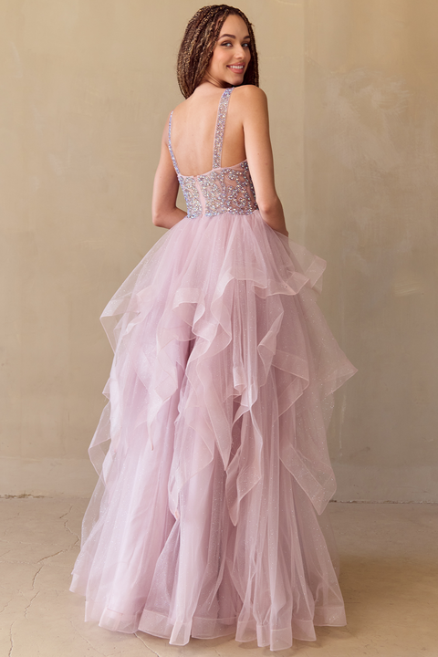 Amelia Couture 5066 Sleeveless A-Line Layered Gown